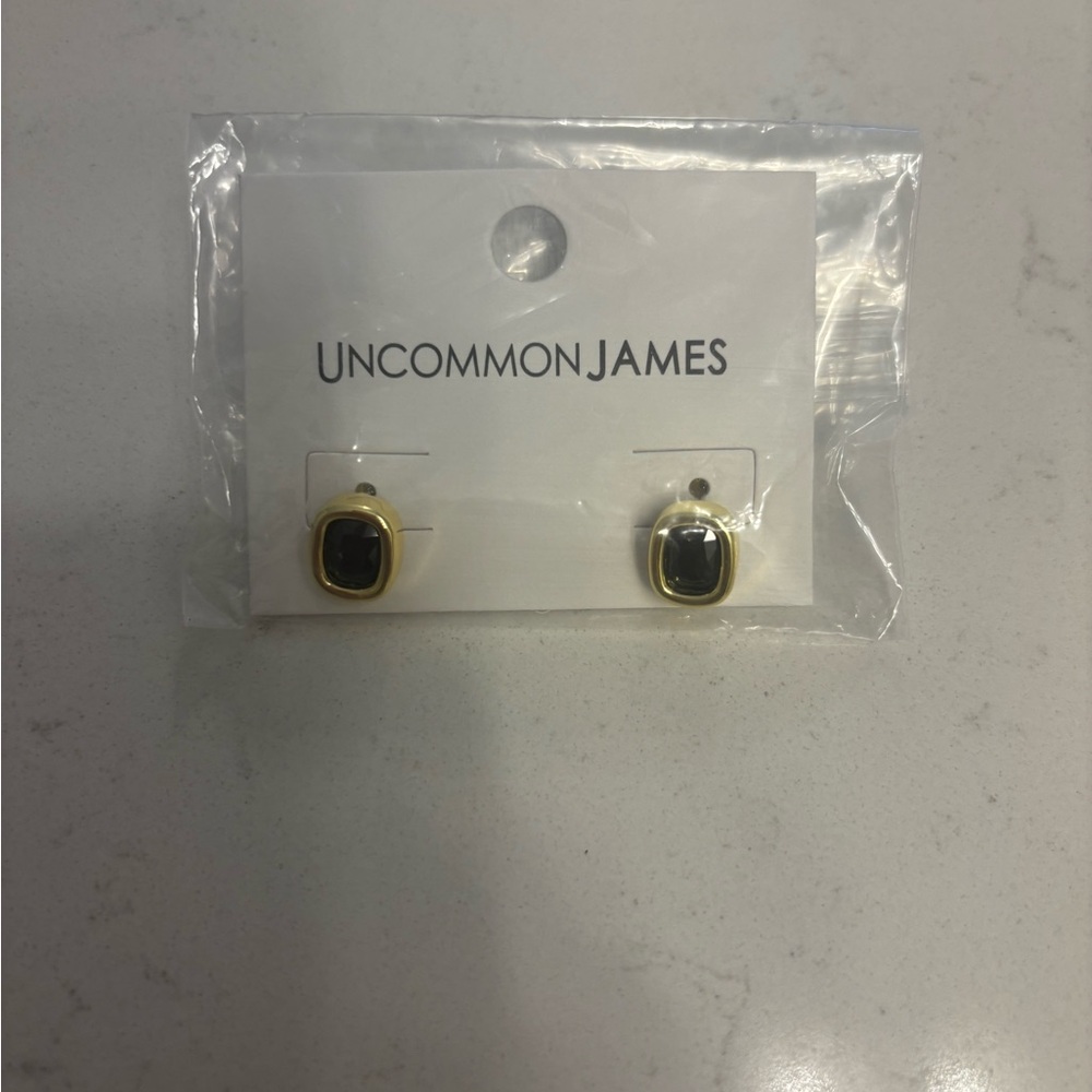 Uncommon James Gold Earrings with Black Accent